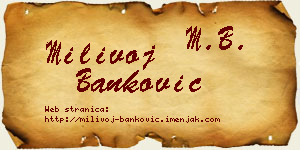 Milivoj Banković vizit kartica